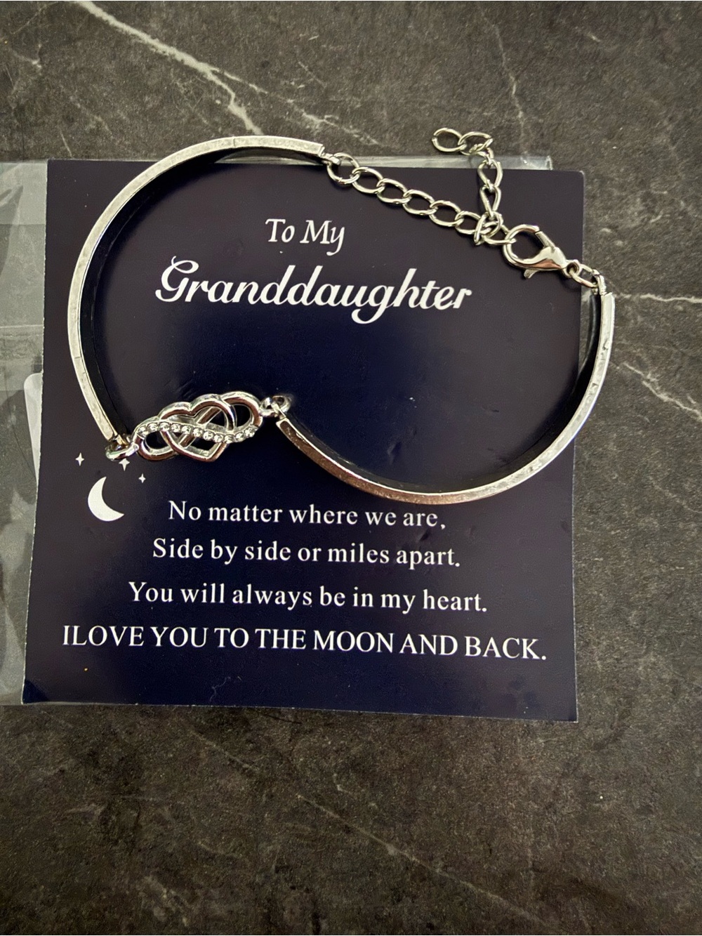 Granddaughter Silver Infinity Bracelet - Gift Jewelry